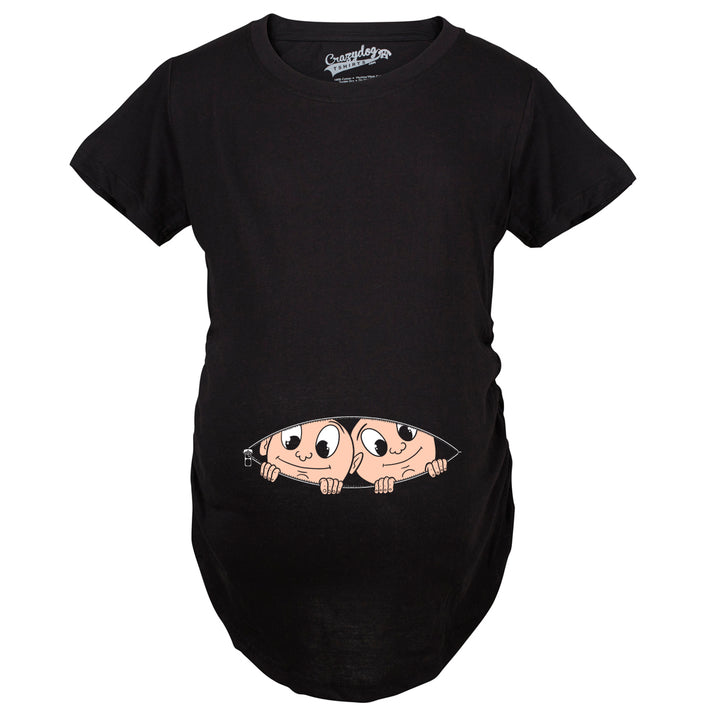 Peeking Twins Maternity T Shirt