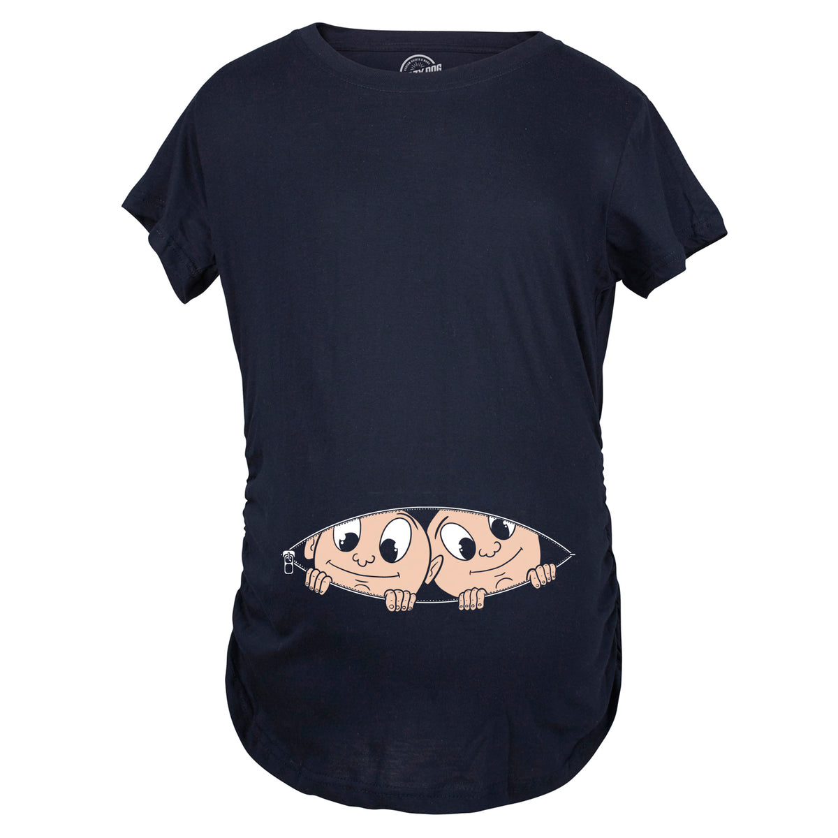 Peeking Twins Maternity T Shirt - Crazy Dog T-Shirts