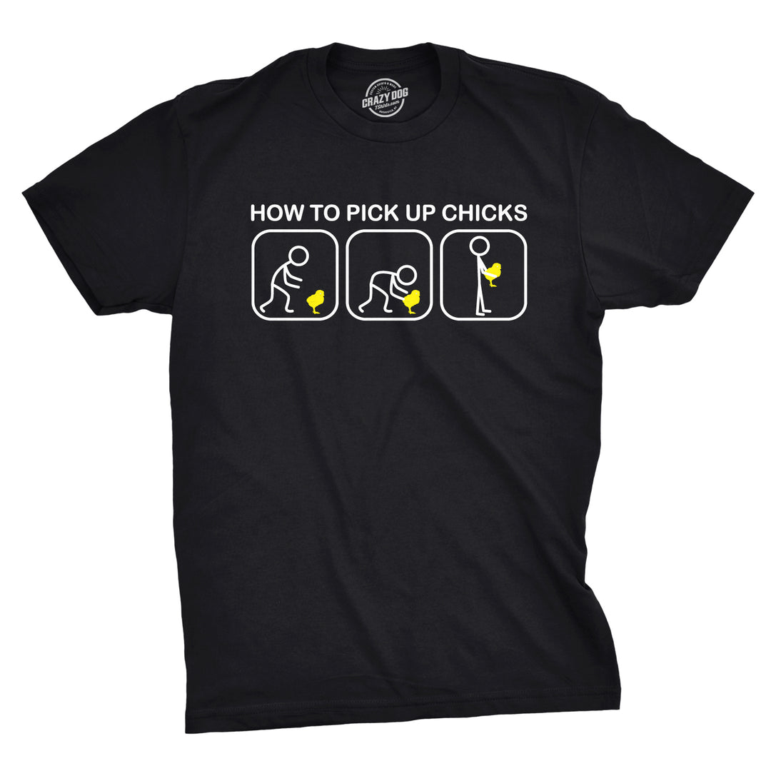 Funny Black Pick Up Chicks Mens T Shirt Nerdy Easter Tee