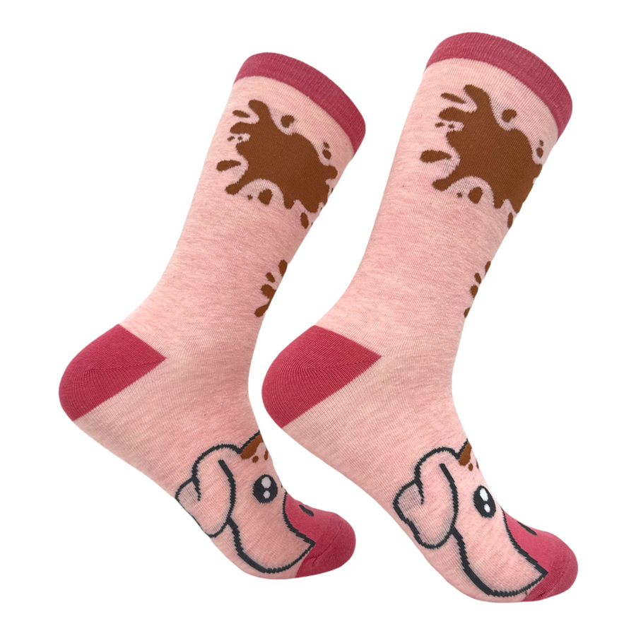 Funny Muddy Pig Women's Muddy Pig Sock Nerdy Animal Tee