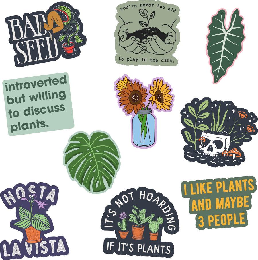 Funny Multi Plants Stickers Nerdy sarcastic Tee