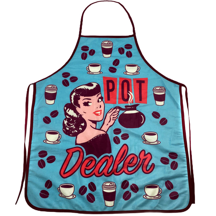 Funny Blue Pot Dealer Apron Nerdy Food Coffee Tee