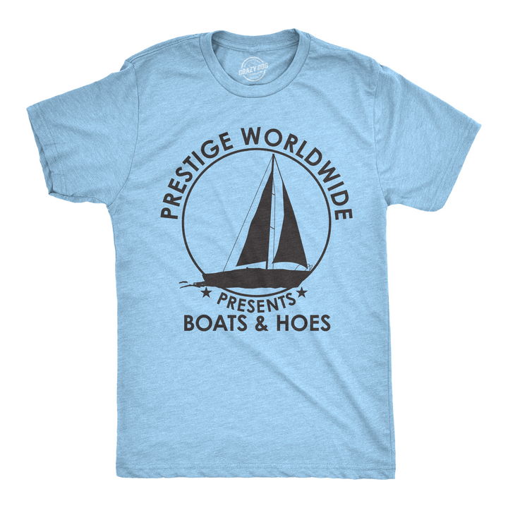 Funny Heather Light Blue - Prestige Worldwide Mens T Shirt Nerdy TV & Movies Tee