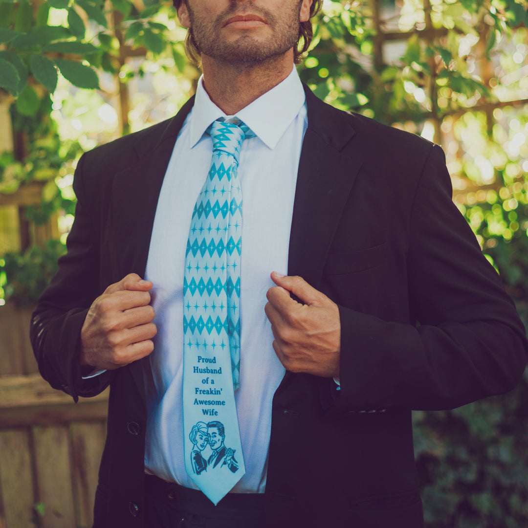 Proud Husband Of A Freakin' Awesome Wife Neck Tie Tie