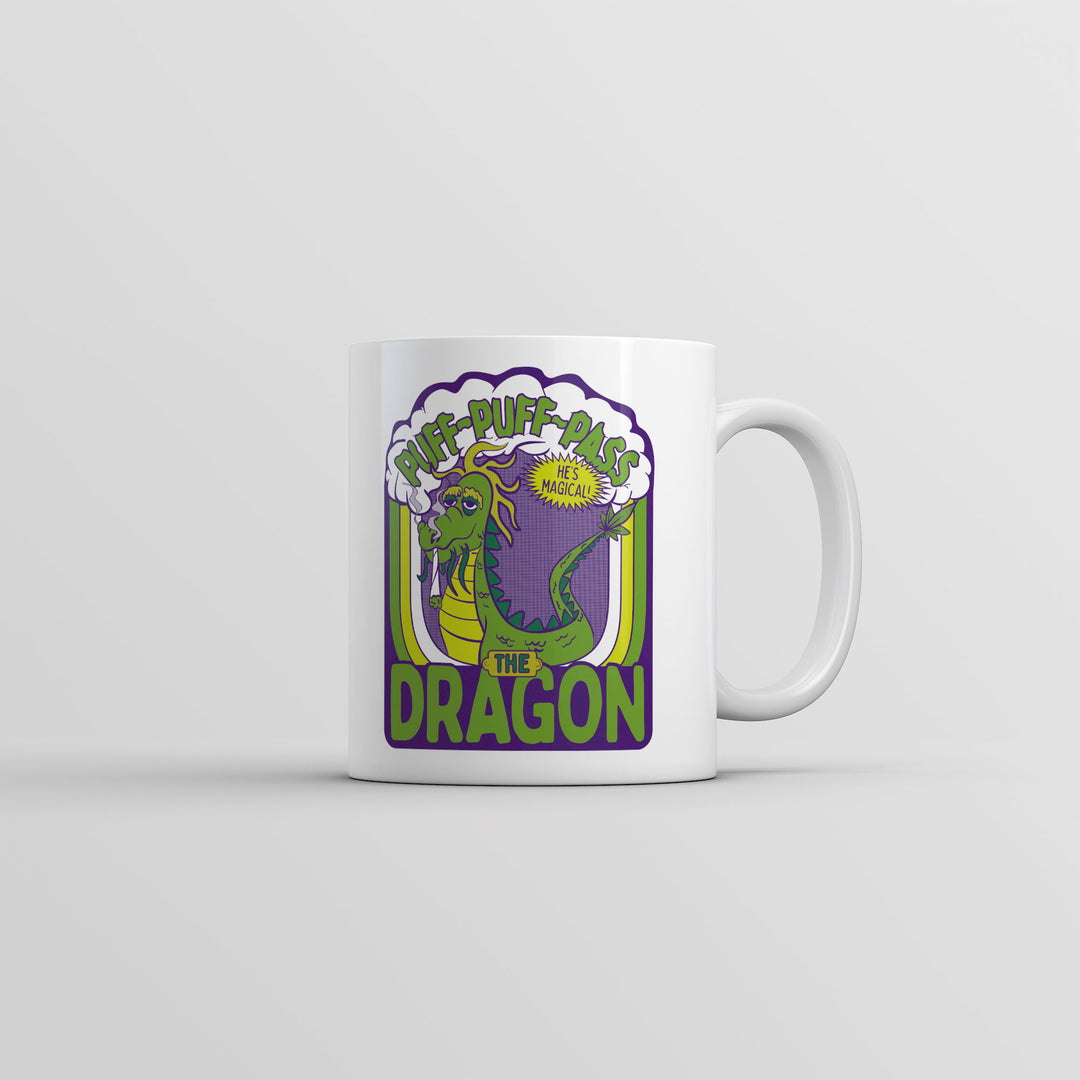 Funny White Puff Puff Pass The Dragon Coffee Mug Nerdy 420 sarcastic Tee