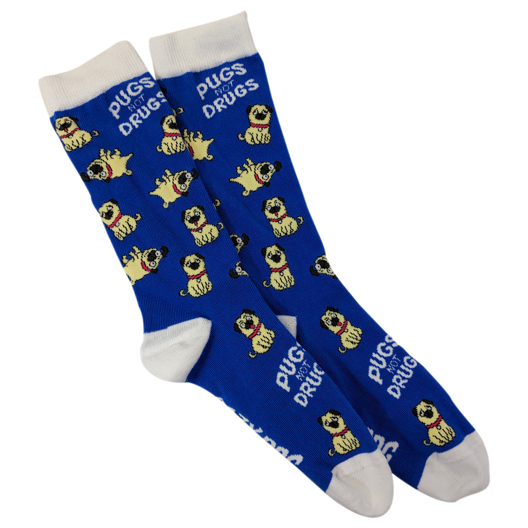 Womens Pugs Not Drugs Socks