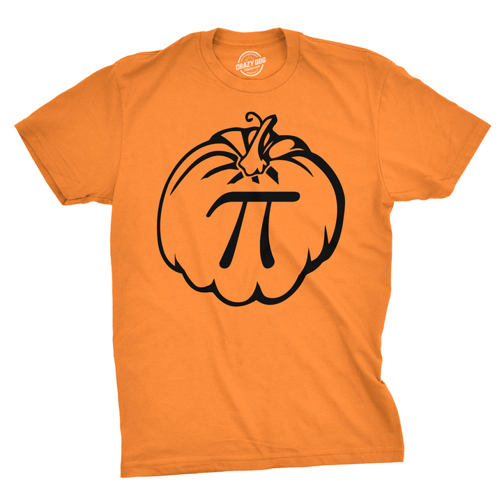 Funny Orange Pumpkin Pi Mens T Shirt Nerdy Halloween Thanksgiving Food Tee