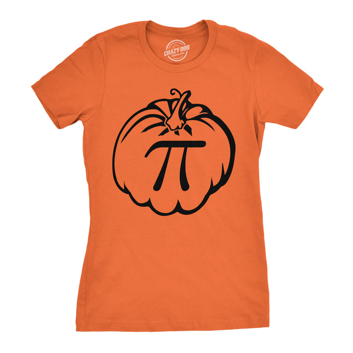 Funny Orange Pumpkin Pi Womens T Shirt Nerdy Halloween Thanksgiving Science Tee