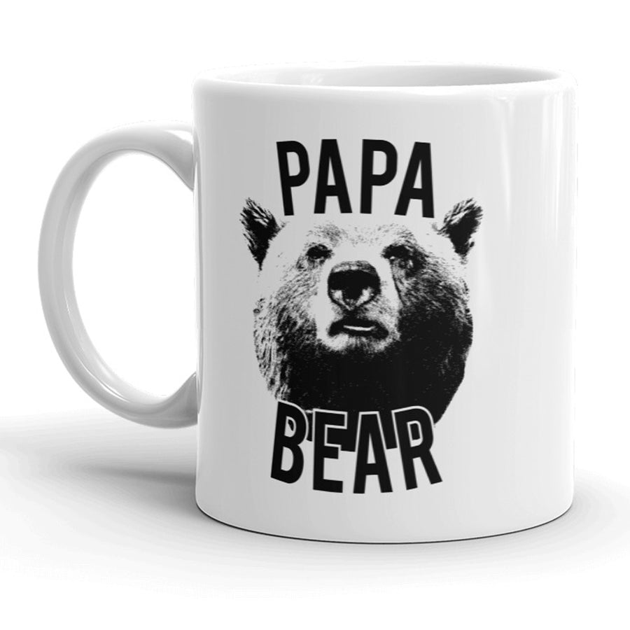 Funny White Realistic Papa Bear Coffee Mug Nerdy animal Tee