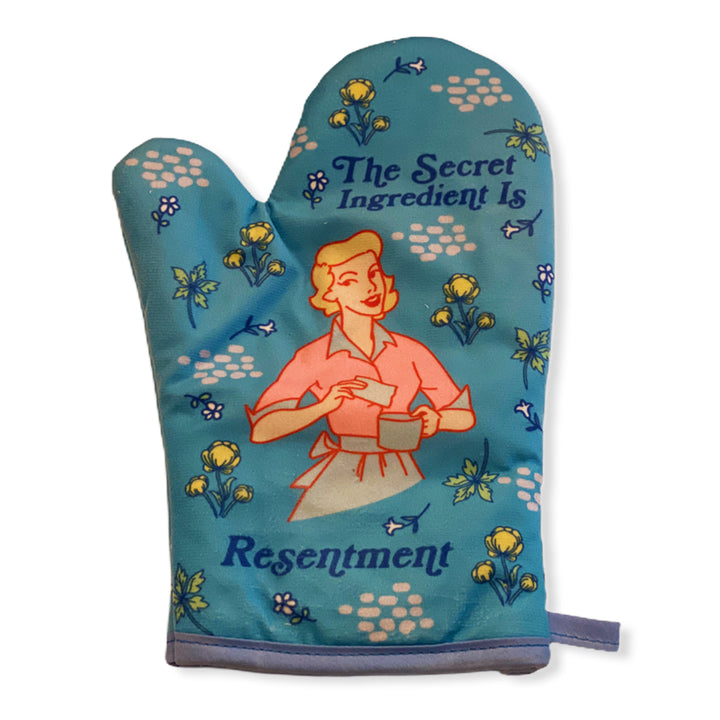 Funny Blue The Secret Ingredient Is Resentment Oven Mitt Nerdy Sarcastic Tee