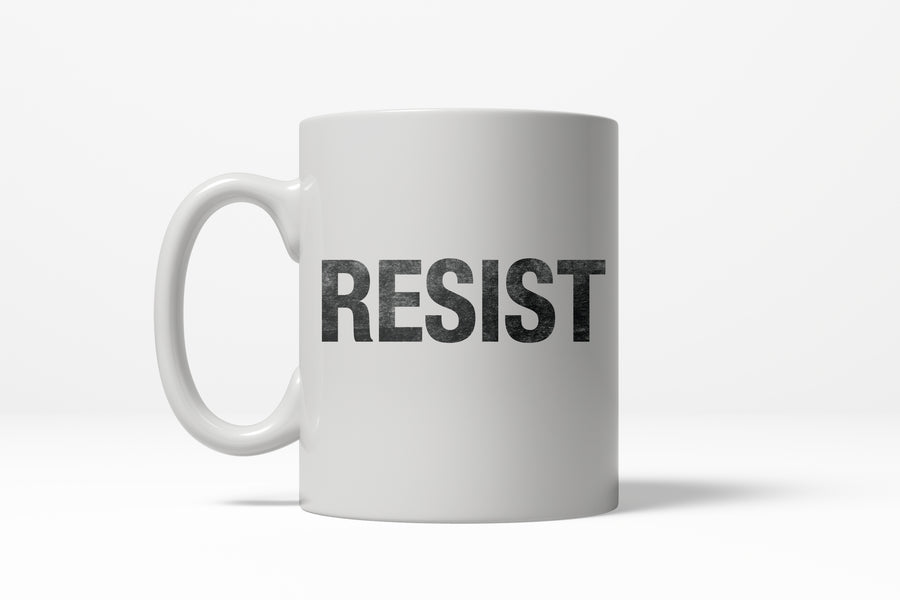 Funny White Resist Coffee Mug Nerdy Political Tee