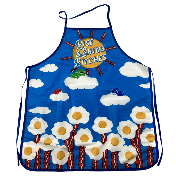 Funny Blue Rise And Shine Bitches Apron Nerdy Food Tee