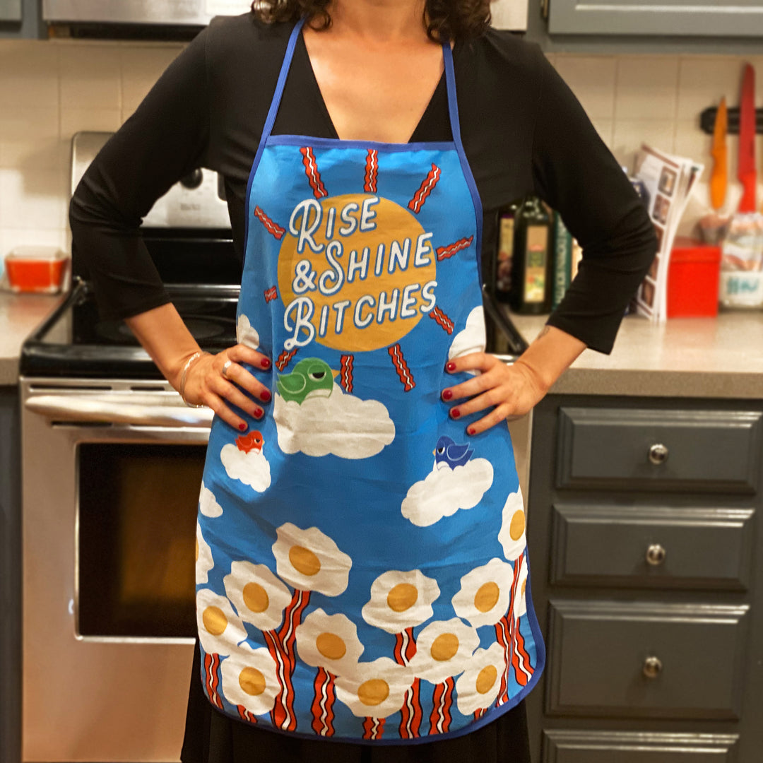 Rise And Shine Bitches Oven Mitt + Apron Bakeware