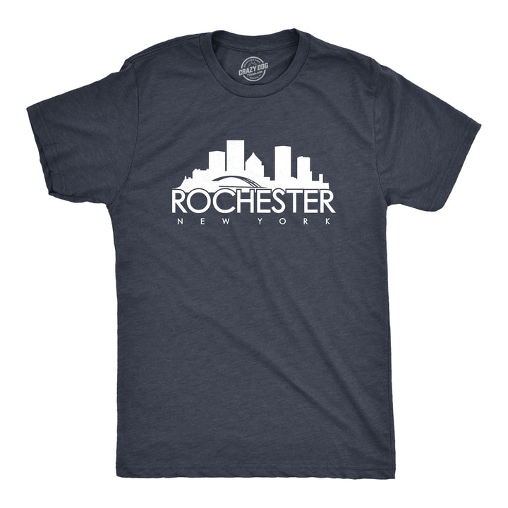 Funny Heather Navy Rochester, New York Mens T Shirt Nerdy Tee