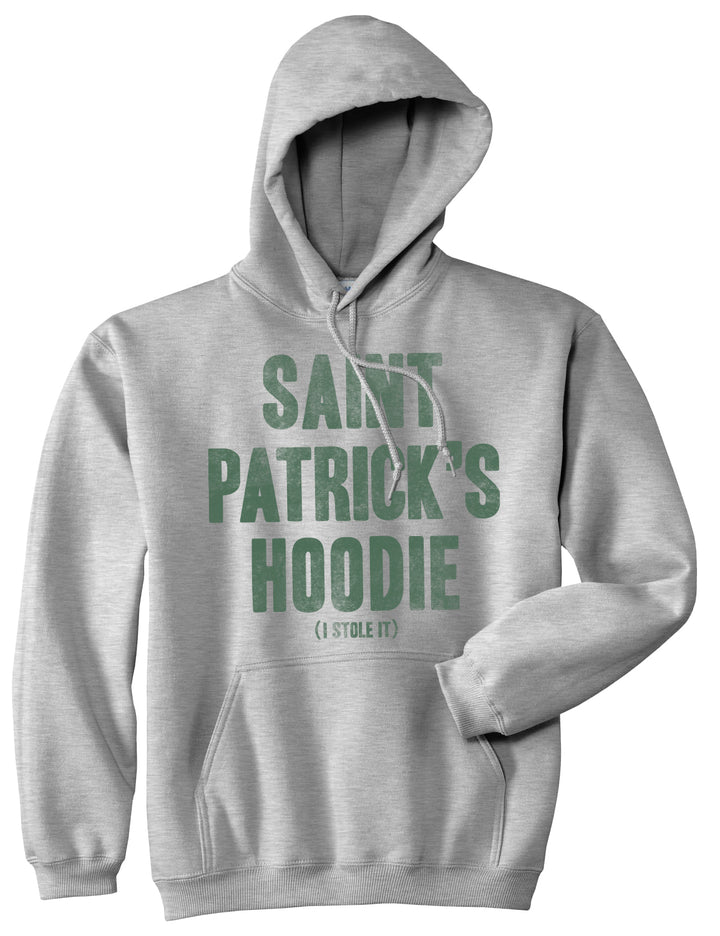 Funny Light Heather Grey Saint Patrick's Hoodie I Stole It Hoodie Nerdy Saint Patrick's Day Tee