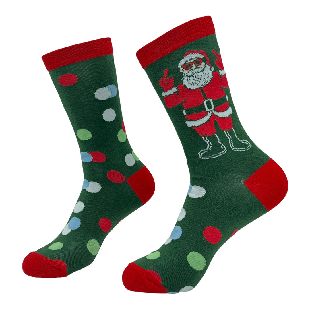 Men's Santa Flipping Bird Socks