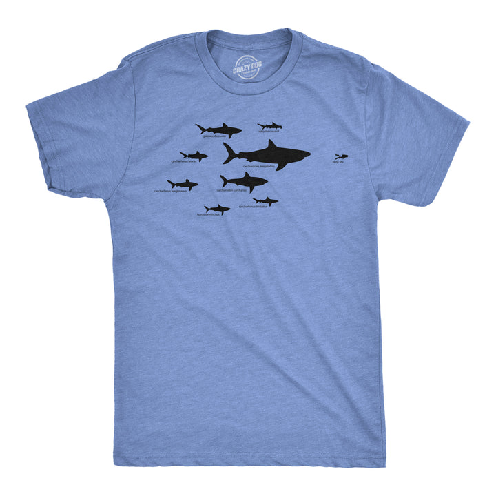 Funny Heather Light Blue - Shark Hierarchy Shark Hierarchy Youth T Shirt Nerdy Shark Week Tee