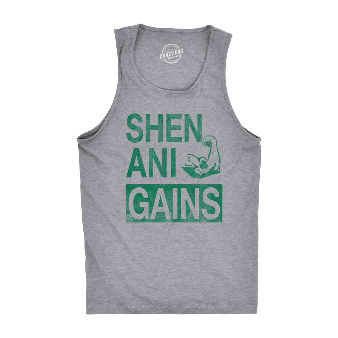 Funny Light Heather Grey Mens Tank Top Nerdy Saint Patrick's Day Fitness Tee