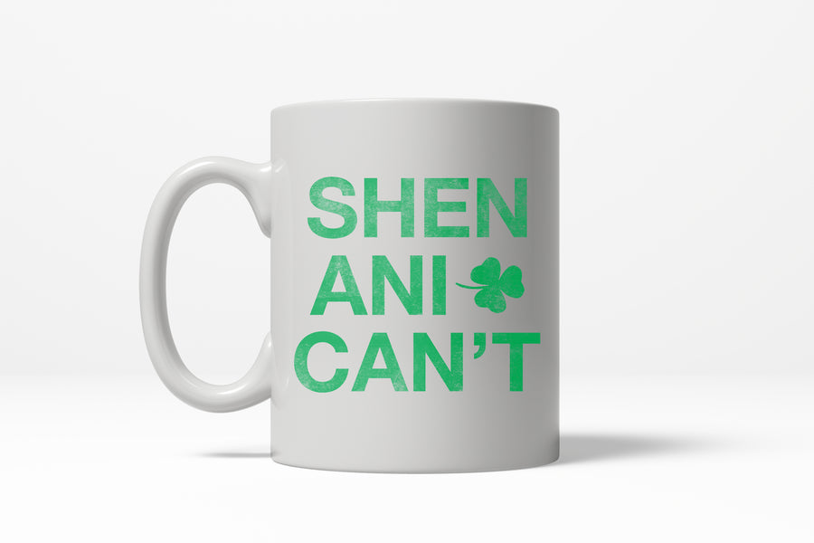 Funny White Shenani-Cant Coffee Mug Nerdy Saint Patrick's Day Tee