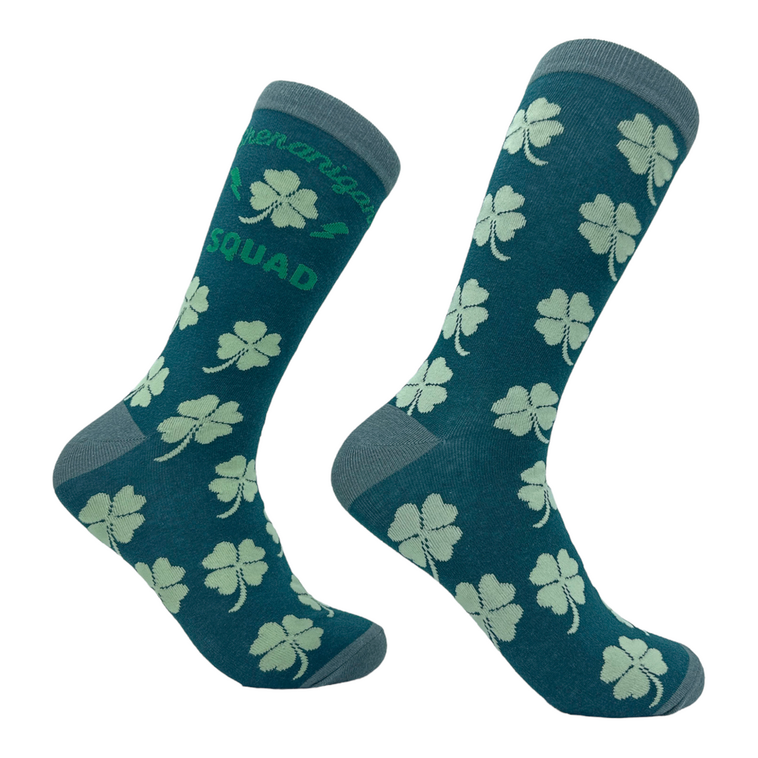 Funny Shenanigans Squad Men's Shenanigans Squad Sock Nerdy Saint Patrick's Day Tee