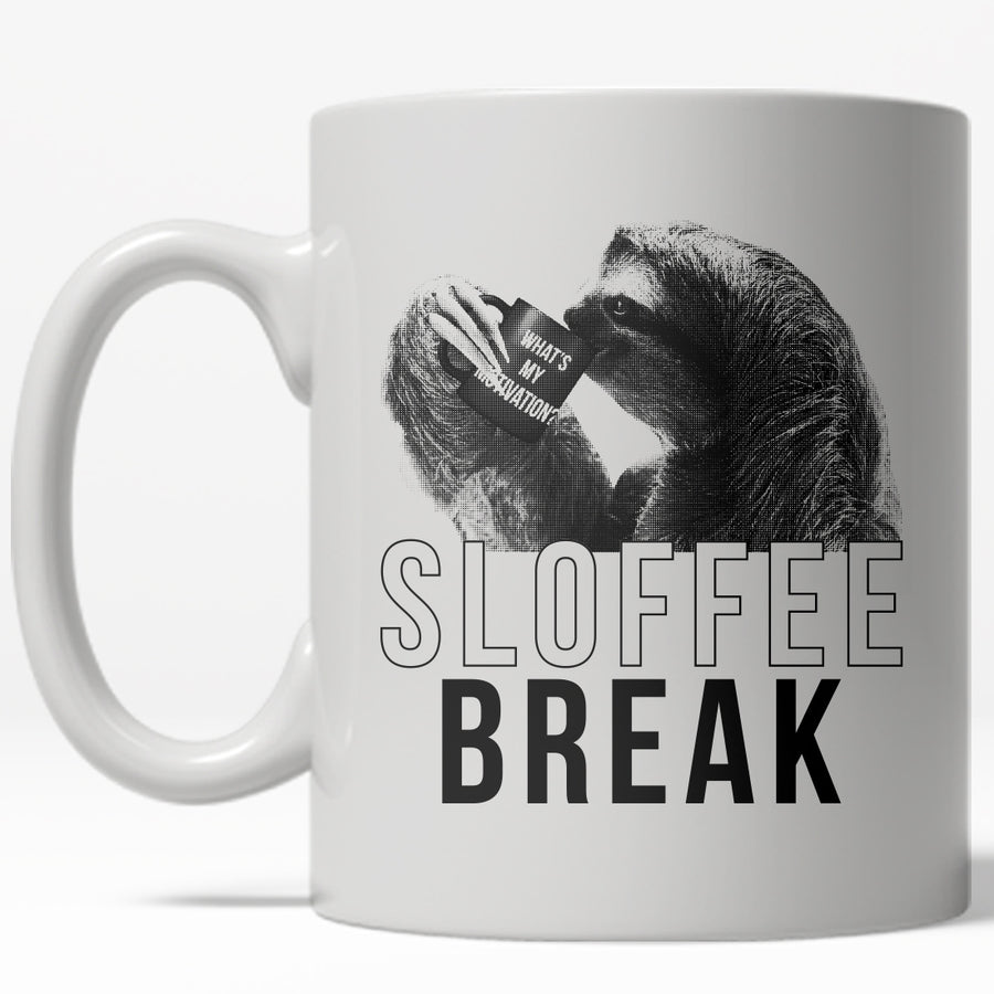 Funny White Sloffee Break Coffee Mug Nerdy animal Tee