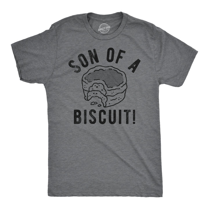 Funny Dark Heather Grey - Son Of A Biscuit Son Of A Biscuit Mens T Shirt Nerdy Food sarcastic Tee