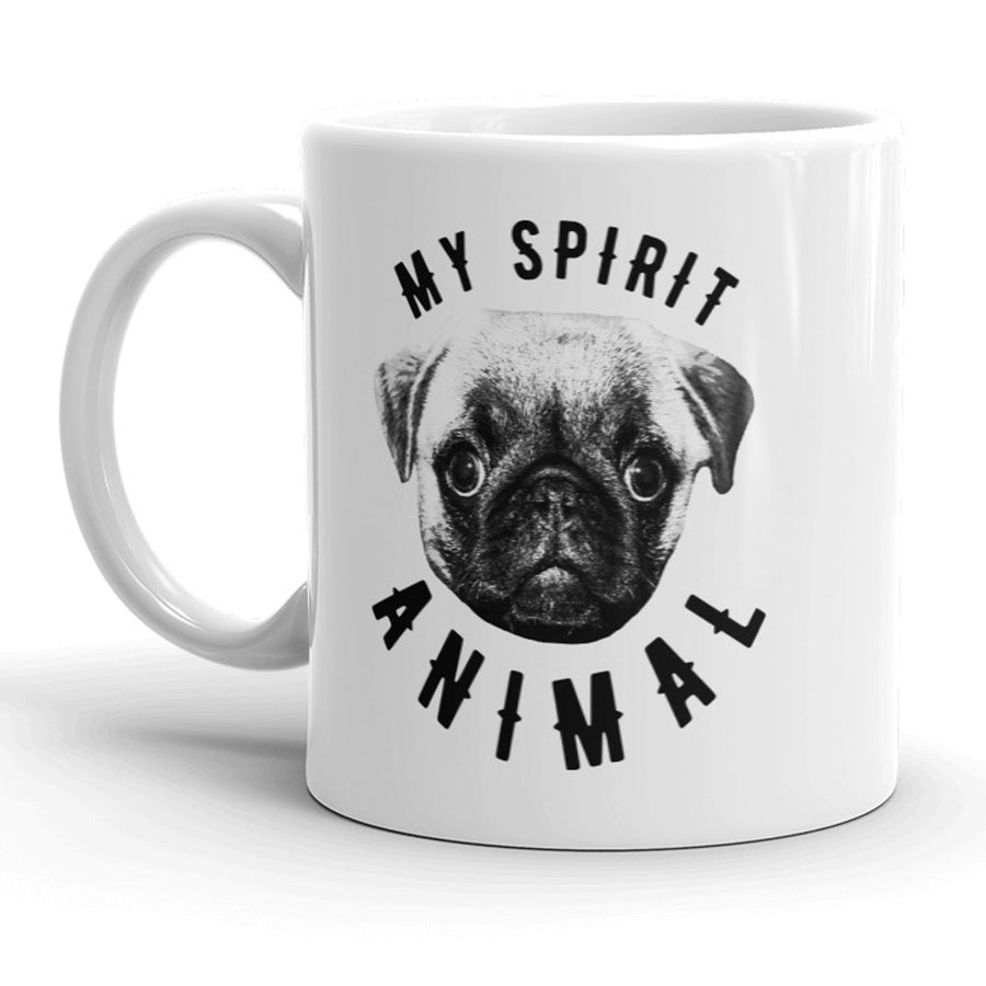 Funny White Pug Spirit Animal Coffee Mug Nerdy dog Tee