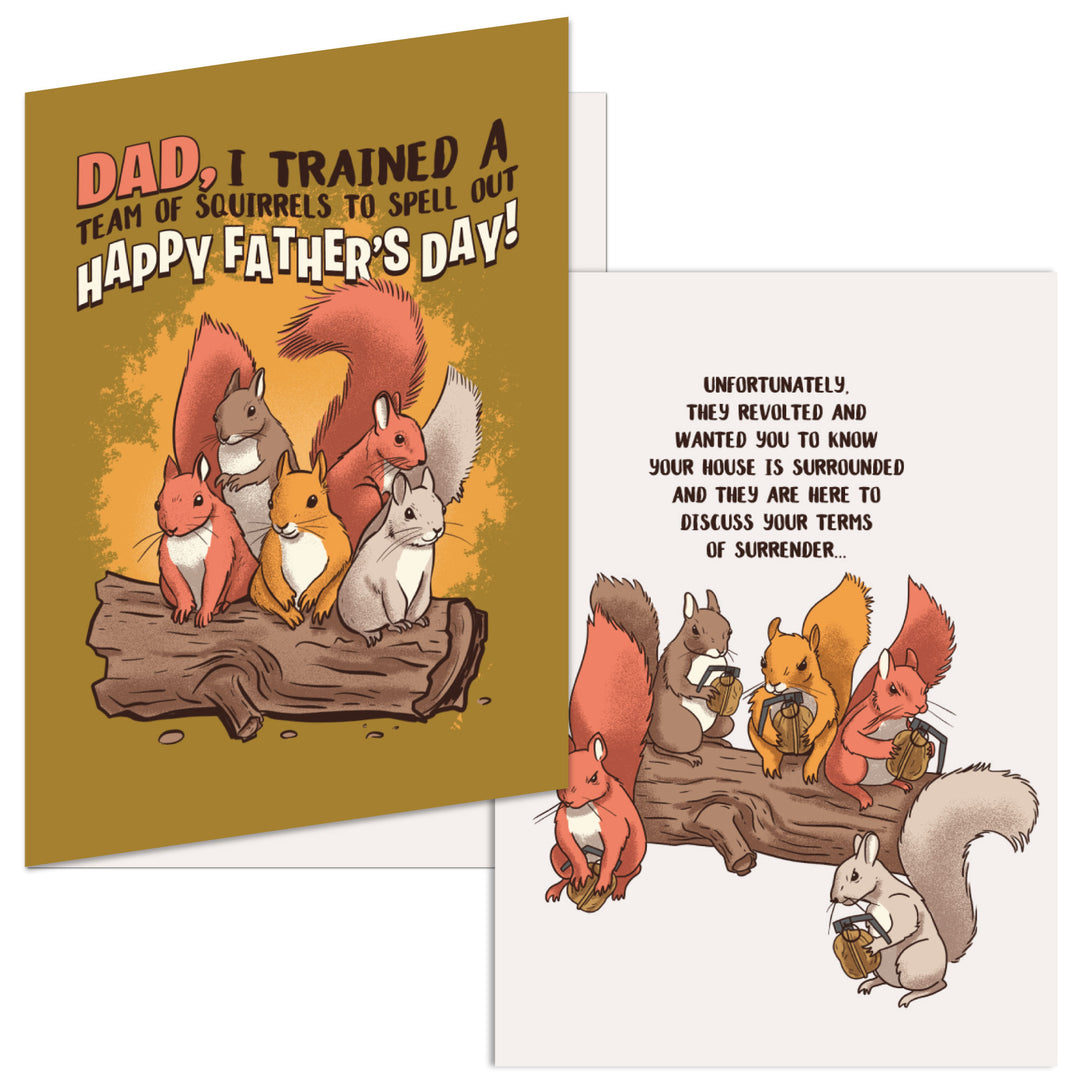 Funny Trained Squirrels Father's Day Cards Nerdy Father's Day Animal Tee