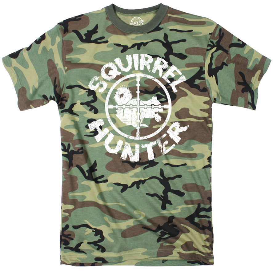 Funny Camo - Squirrel Hunter Squirrel Hunter Mens T Shirt Nerdy Animal Hunting Tee