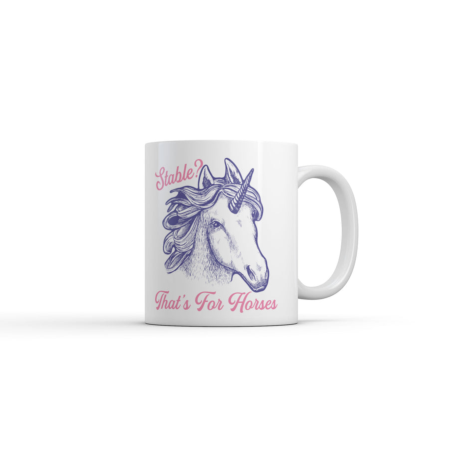 Funny White Stable Thats For Horses Coffee Mug Nerdy animal sarcastic Tee