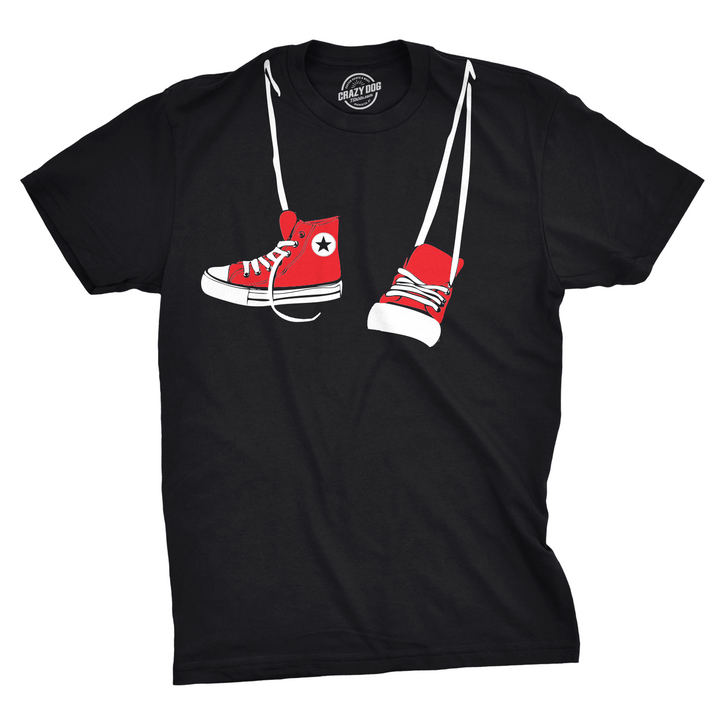 Funny Black Shoes Around The Neck Mens T Shirt Nerdy TV & Movies Retro Tee