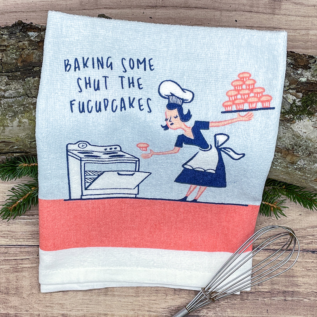 Baking Some Shut The Fucupcakes Tea Towel Tea Towel