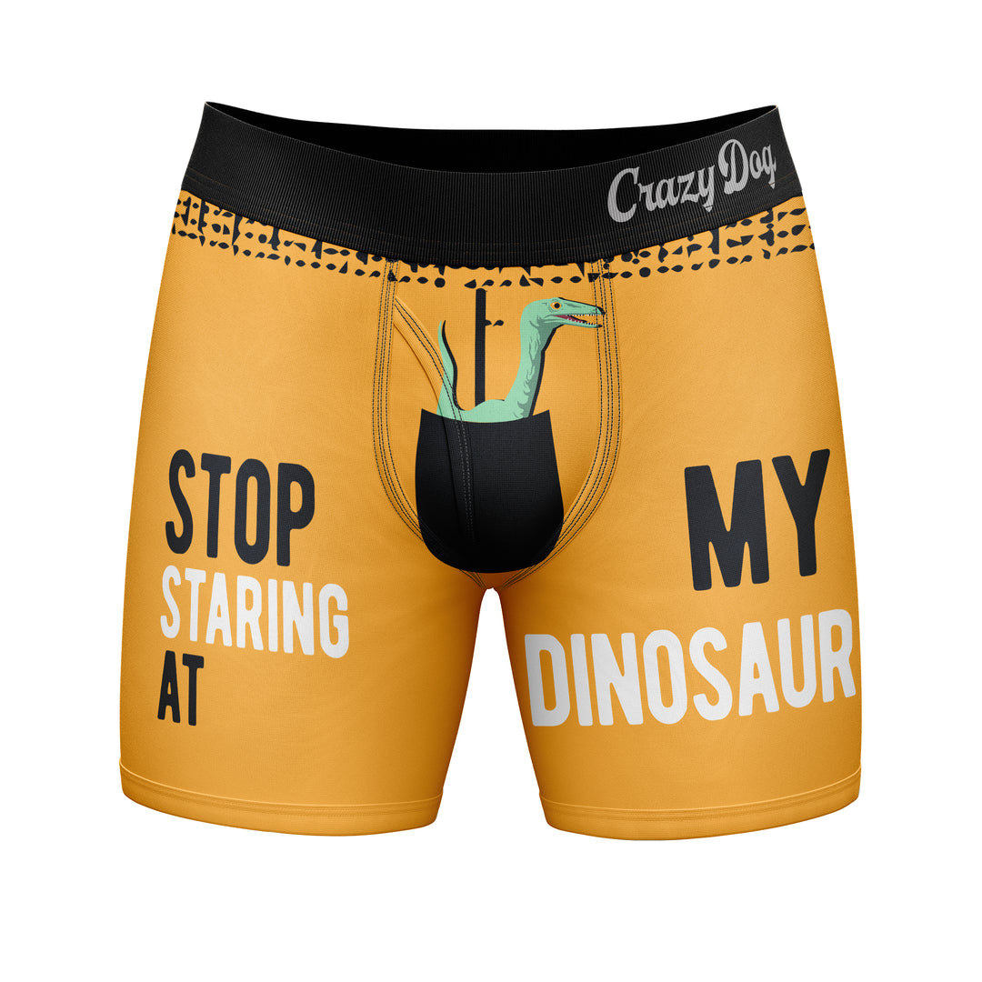 Funny Yellow Stop Staring At My Dinosaur Nerdy Dinosaur Sarcastic Tee