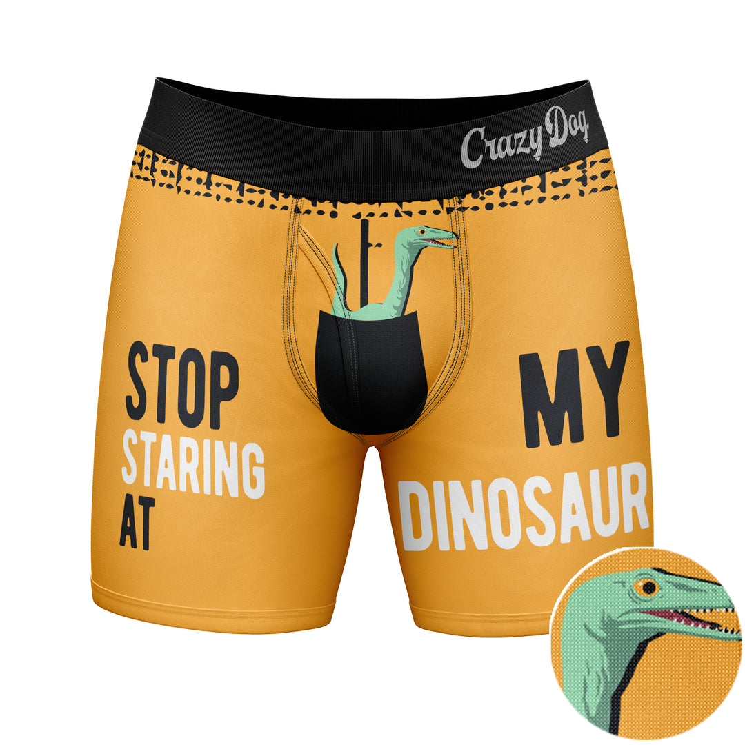 Stop Staring At My Dinosaur Boxer Briefs