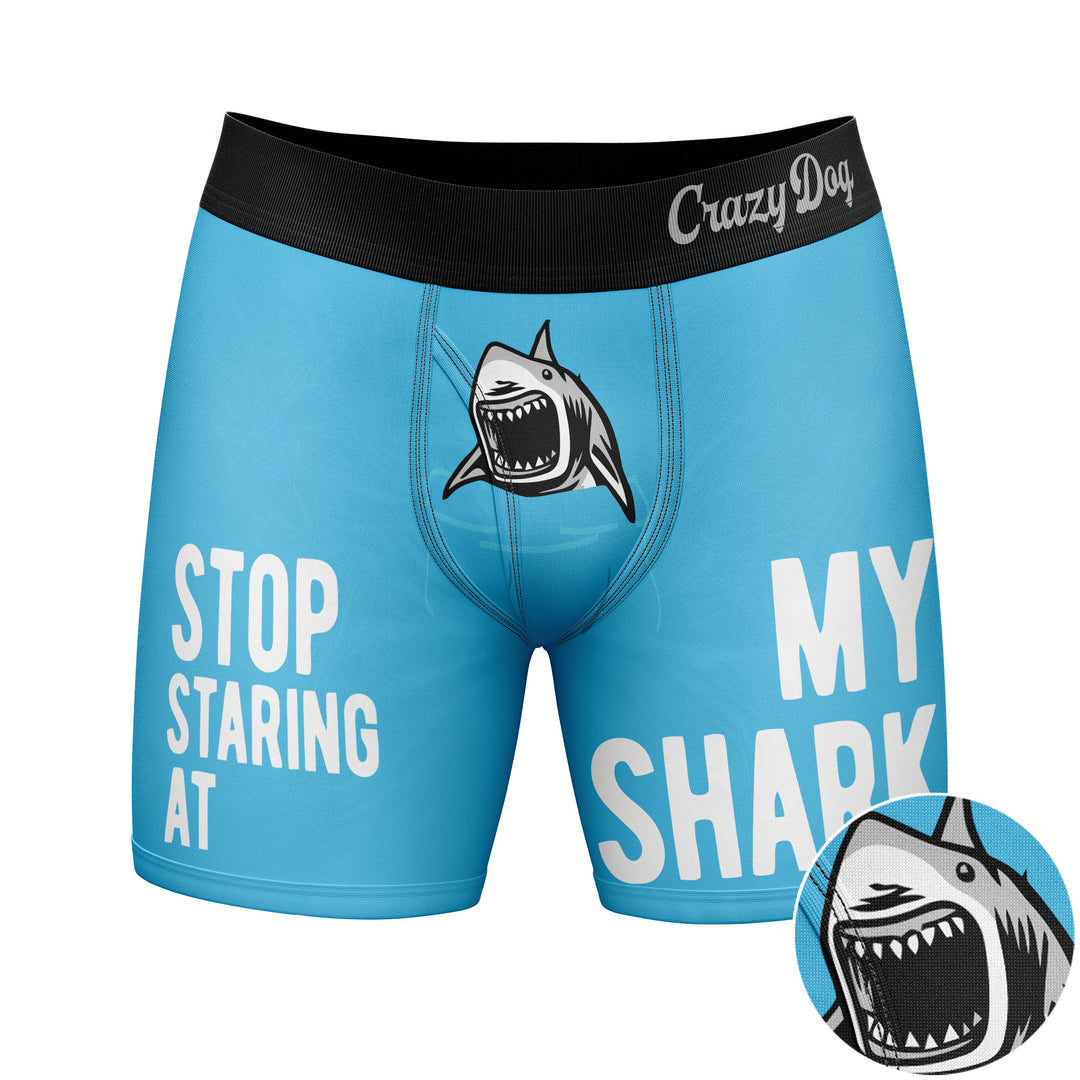 Stop Staring At My Shark Boxer Briefs