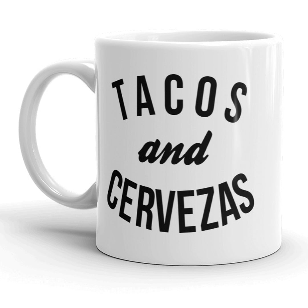 Funny White Tacos And Cervezas Coffee Mug Nerdy Cinco De Mayo Tee