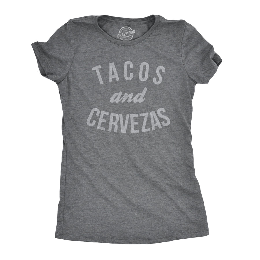 Funny Tacos and Cervezas Womens T Shirt Nerdy Cinco De Mayo beer Tee