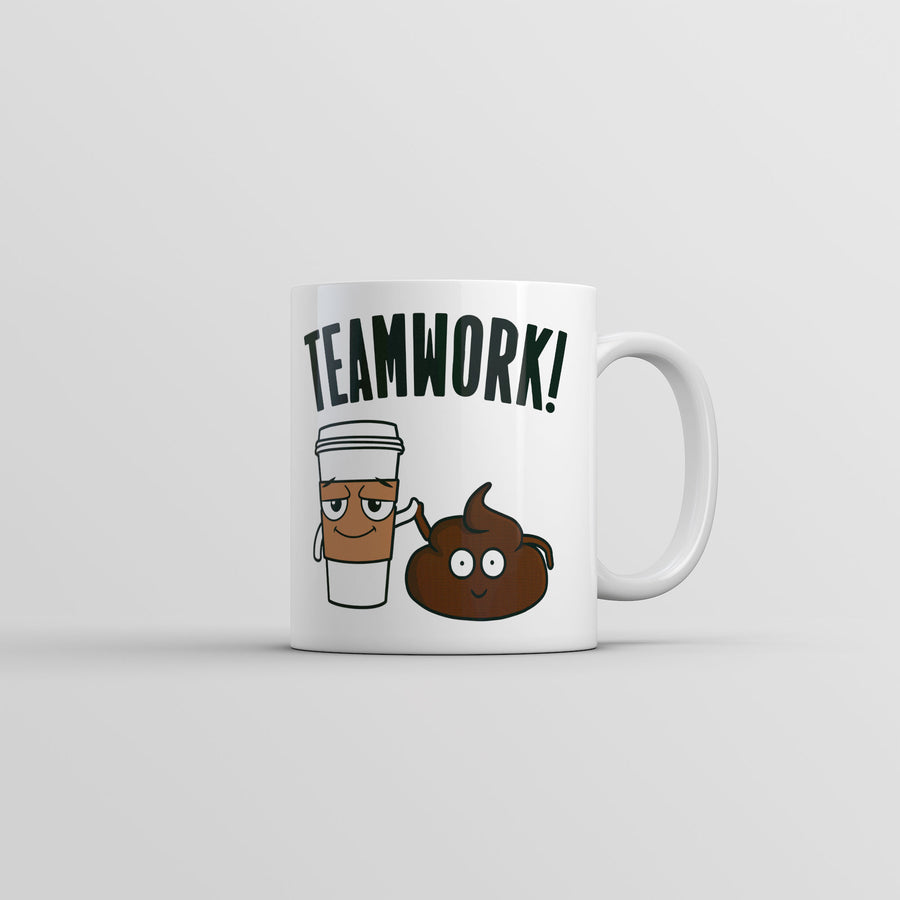 Funny White Teamwork Coffee Mug Nerdy Toilet sarcastic Tee