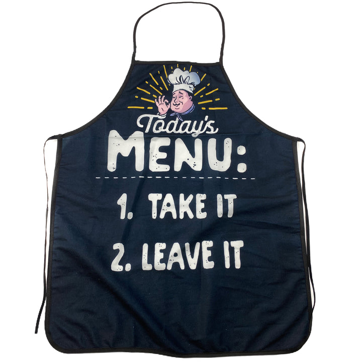 Funny Black Today's Menu Take It Or Leave Apron Nerdy Food Tee