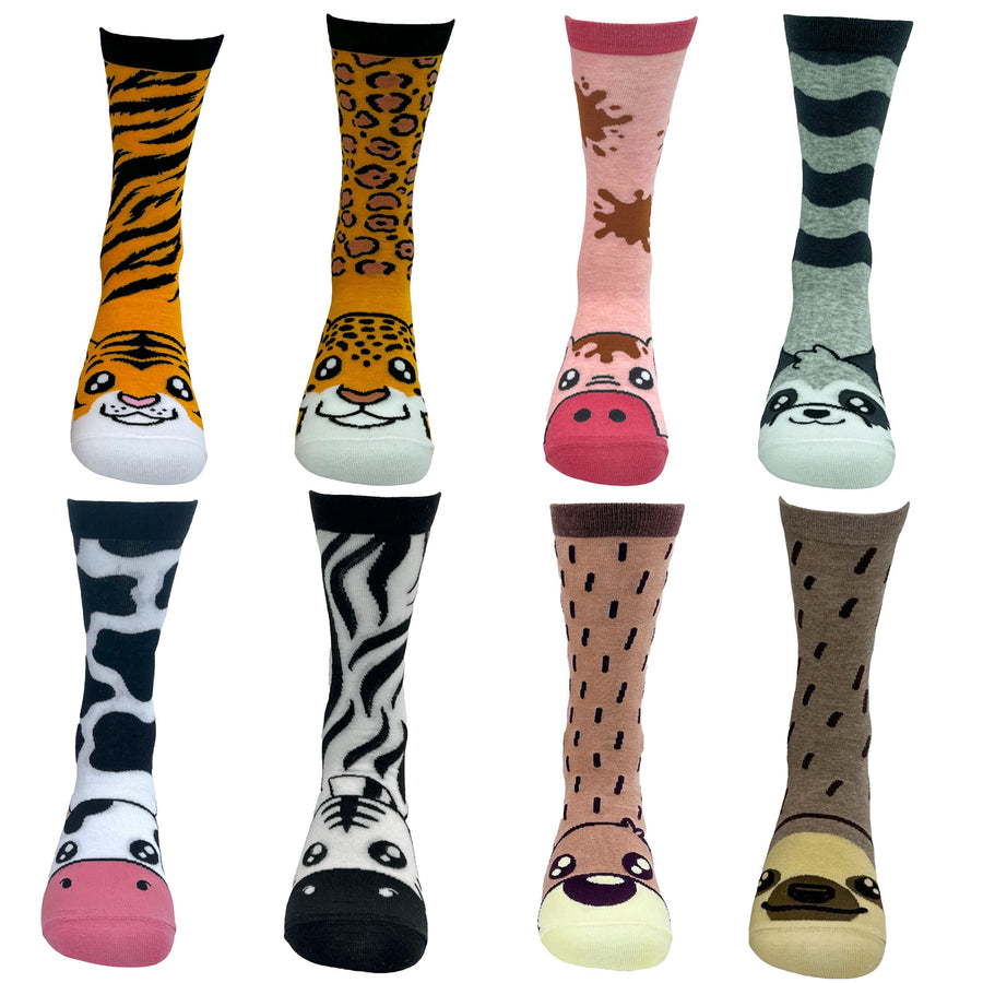 Funny Animal 8 Pack Womens Toe Animal Sock 8 Pack Sock Nerdy animal Tee