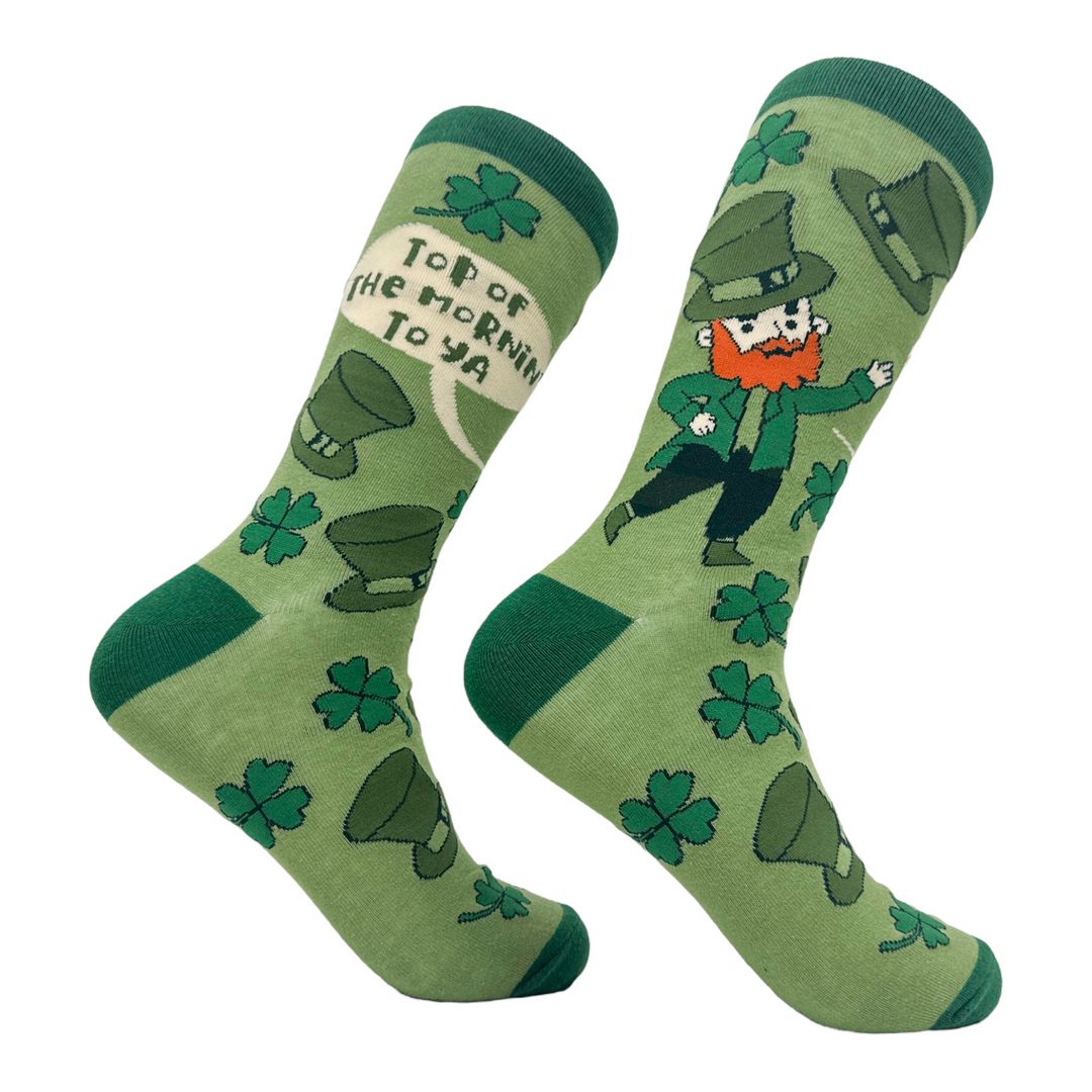 Funny Top of the Mornin Men's Top Of The Morning To Ya Sock Nerdy Saint Patrick's Day Tee