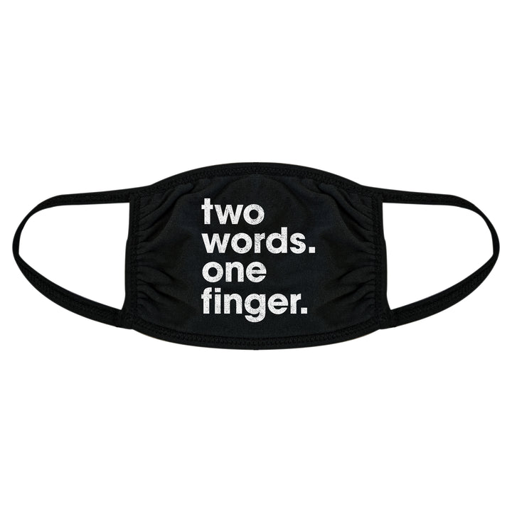 Funny Black Two Words One Finger Face Mask Nerdy Introvert Tee