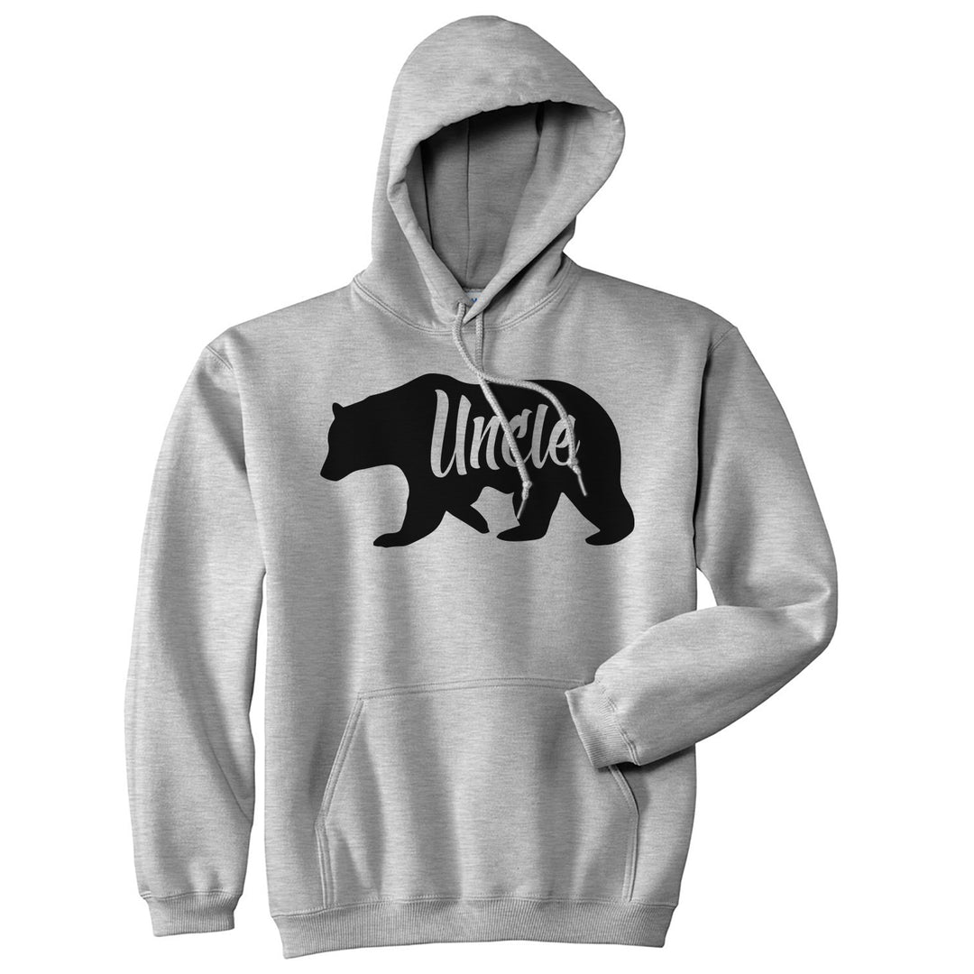 Funny Heather Grey Uncle Bear Hoodie Nerdy Uncle Animal Tee