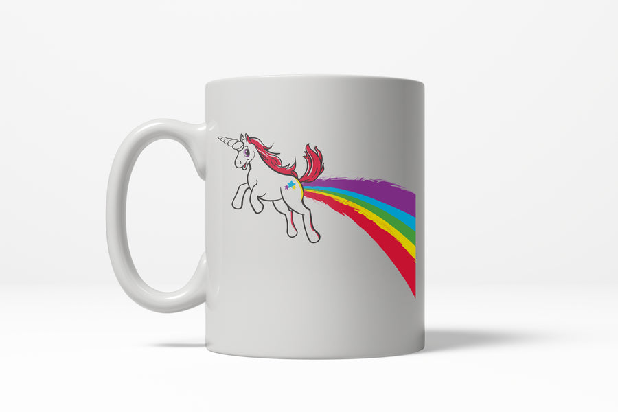 Funny White Unicorn Farting Coffee Mug Nerdy unicorn toilet Tee