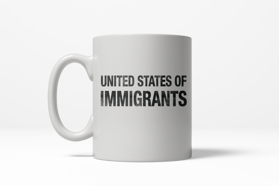 Funny White United States Of Immigrants Coffee Mug Nerdy Fourth of July political Tee