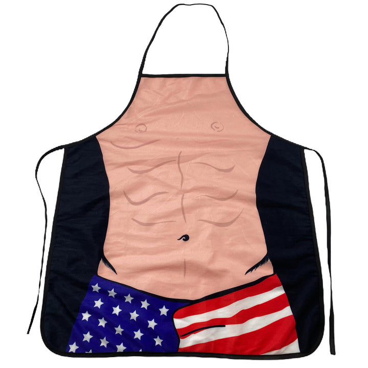 Funny Black USA Shorts Apron Nerdy Fourth of July Food Tee