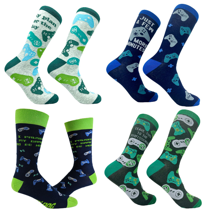 Funny Video Game Mens Video Game Sock 4 Pack Sock Nerdy Video Games sarcastic Tee