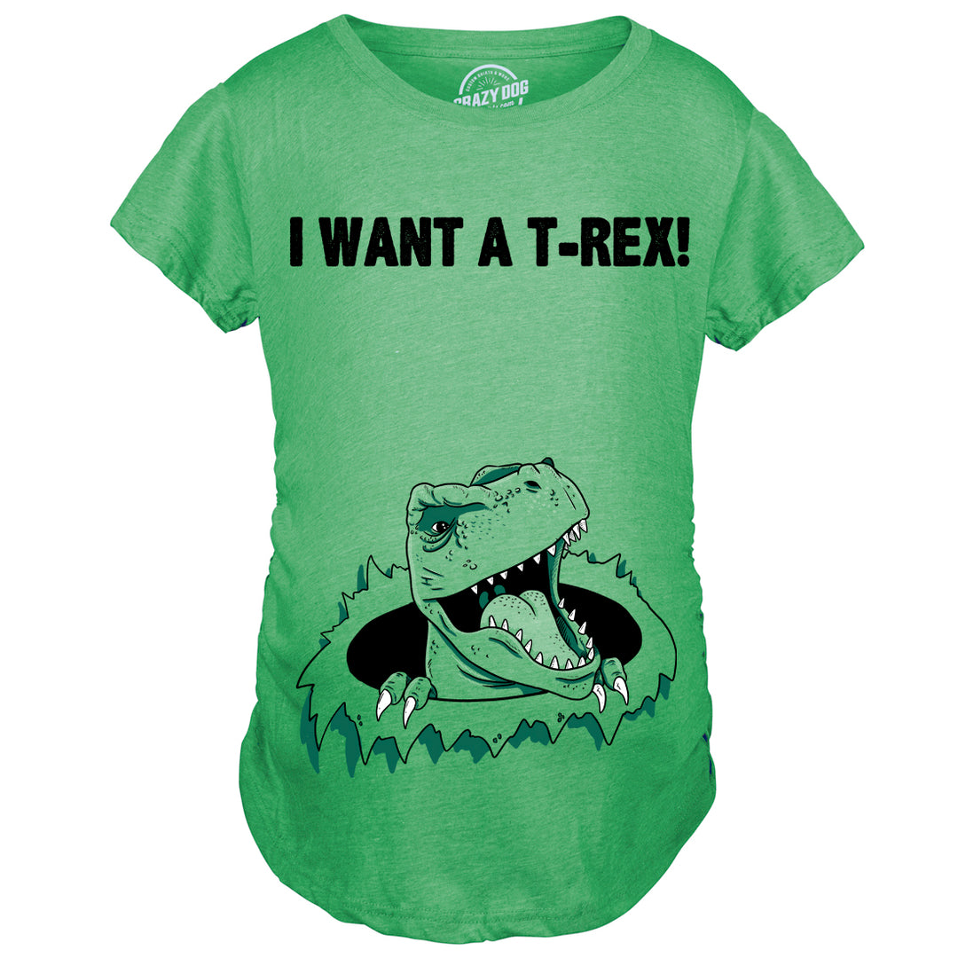 Ask Me About My T-Rex Flip Maternity T Shirt