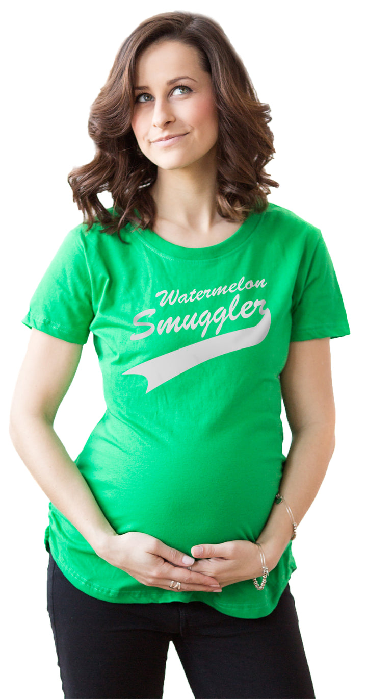 Funny Watermelon Smuggler Maternity T Shirt Nerdy food Tee