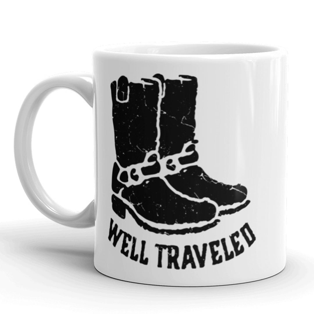 Funny White Well Traveled Coffee Mug Nerdy Tee